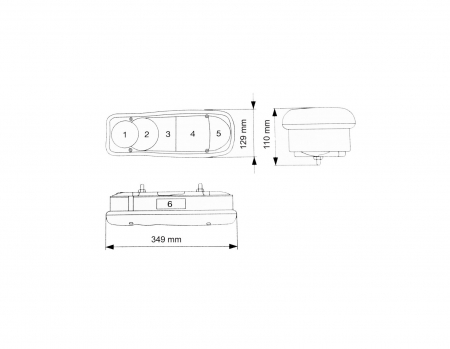 Set 2 lampi STOP Stanga +Dreapta 12-24V 350X129mm , 6 functii FLEX [2]