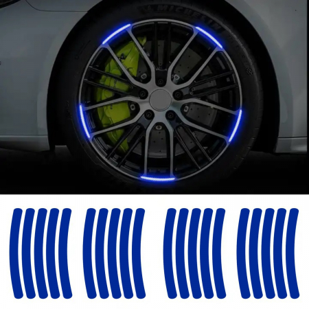 Avertizare si Siguranta - Set 20 bucati elemente reflectorizante albastre Wheel Arch