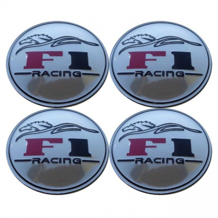 Set 4 buc. ornament central janta, model "F1 Chrome", diametru 5cm [1]