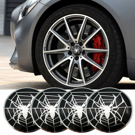 Produse - Set 4 buc. ornament central janta, model "Spider", diametru 5cm