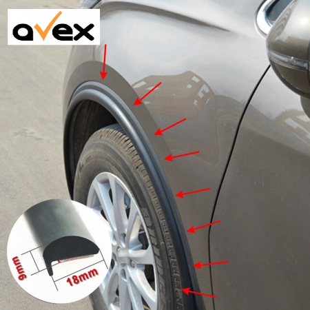 Accesorii Autoturisme - Set 4 buc. ornament protectie aripa din cauciuc culoare neagra
