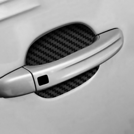 Tuning Auto - Set 4 bucati protectie zgarieturi manere usa din autocolant carbon 3D Negru