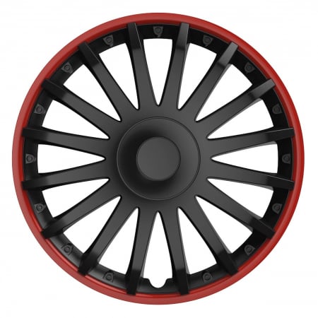 Accesorii Autoturisme - Set 4 capace roti model CRISTAL 16" - RED & BLACK