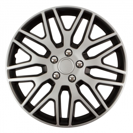 Accesorii Autoturisme - Set 4 capace roti model DAKAR 15" - SILVER & BLACK
