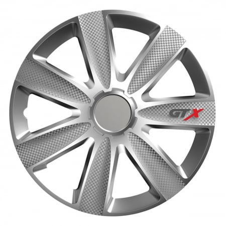 Accesorii Autoturisme - Set 4 capace roti model GTX 15" - CARBON & SILVER