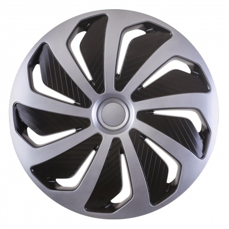 Accesorii Autoturisme - Set 4 capace roti model WIND 14" - SILVER & BLACK