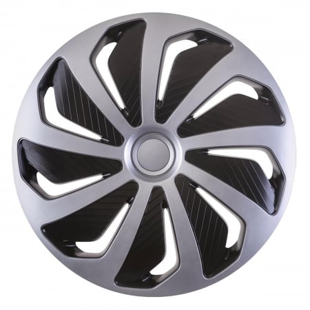 Accesorii Autoturisme - Set 4 capace roti model WIND 15" - SILVER & BLACK