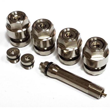 Accesorii Roti Auto - Set 4 Valve Ascunse cromate cu dispozitiv de umflare