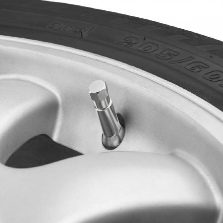 Accesorii Roti Auto - Set 4 Valve Metalice Cromate cu capac hexagonal