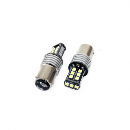 Iluminat Auto - Set becuri auto cu LED CANBUS P21/5W BA15D 15 SMD 7.5W Alb 12/24V