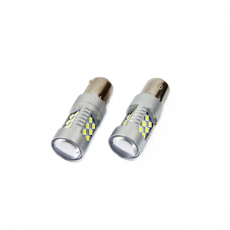 Iluminat Auto - Set becuri auto cu LED CANBUS P21W BA15S 24 SMD 6.2W Alb 12/24V