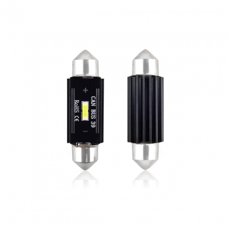 Iluminat Auto - Set becuri auto cu LED CANBUS sofit C5W 1 SMD 41mm Alb 12/24V