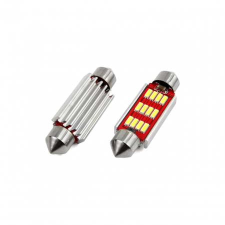 Iluminat Auto - Set becuri auto cu LED CANBUS sofit C5W 12 SMD 4014 41mm Alb 12/24V