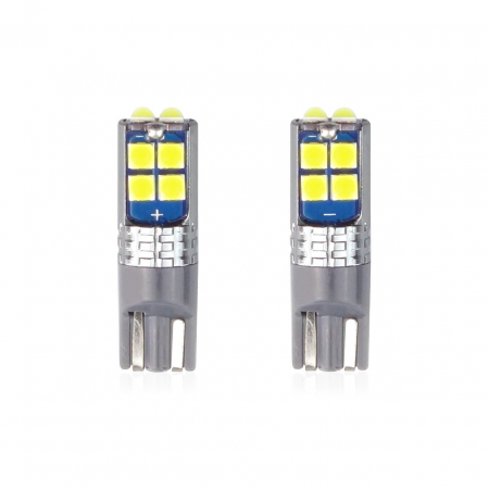 Iluminat Auto - Set becuri auto cu LED CANBUS T10 W5W 10 SMD Alb 12/24V