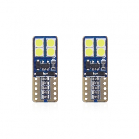 Iluminat Auto - Set becuri auto cu LED CANBUS T10e W5W 8 SMD Alb 12-24V