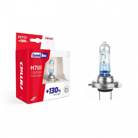 Iluminat Auto - Set becuri cu halogen H7 12V 55W LumiTec LIMITED + 130% DUO BOX
