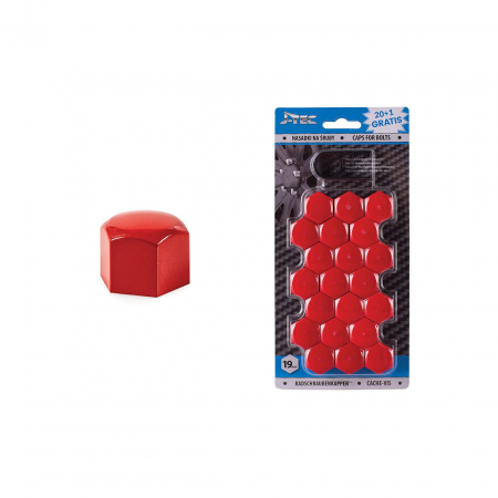 Accesorii Autoturisme - Set capace prezoane 19 mm, culoare Rosu
