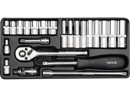 Scule service - Set chei cu clichet  1/4'' 23 piese Yato