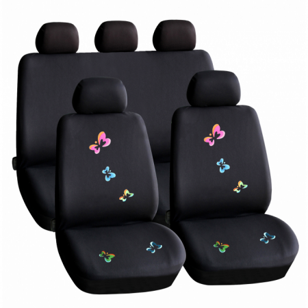 Accesorii Autoturisme - Set huse scaune ieftine, Universale 9 piese, model BUTTERFLY
