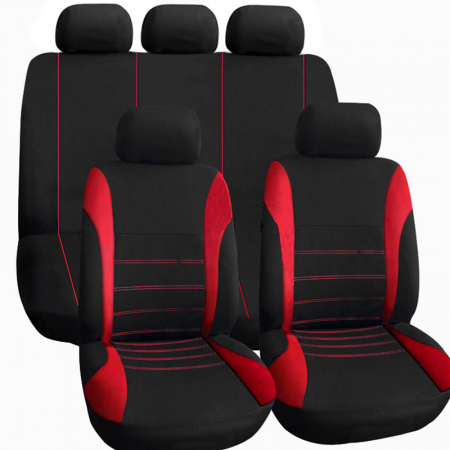 Accesorii Interior - Set huse scaun auto ieftine, Universale 9 piese, model H-LINE - ROSU