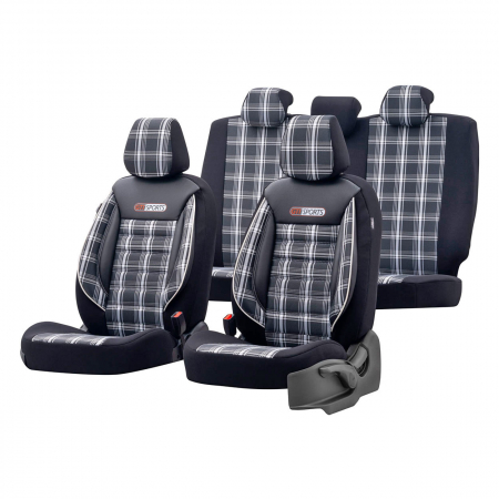 Accesorii Autoturisme - Set huse scaun auto PREMIUM, Universale, fractionate, OTOM GTI SPORT 807