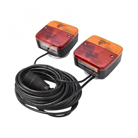 Lampi spate - Set lampi magnetice pentru remorca, fisa 7 pini, cablu intre stopuri de 2.5m, cablu 7.5m 12V