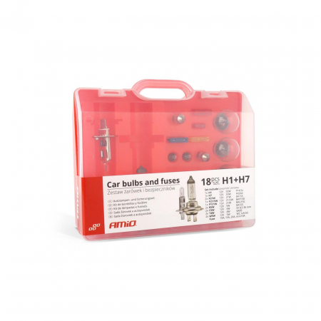 Accesorii Autoturisme - Set rezerva becuri si sigurante 19 buc H1 si H7