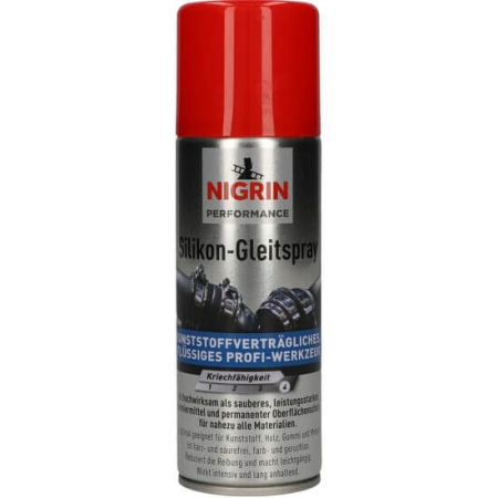 Curatenie si Ingrijire - Spray lubrifiant cu silicon Hybrid, Nigrin Performance, pentru plastic, cauciuc, metal si lemn, 200 ml