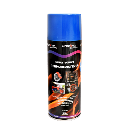 Etrieri - Spray vopsea albastra termorezistenta pentru etrieri si motor 450ml rezistenta la 400 grade C