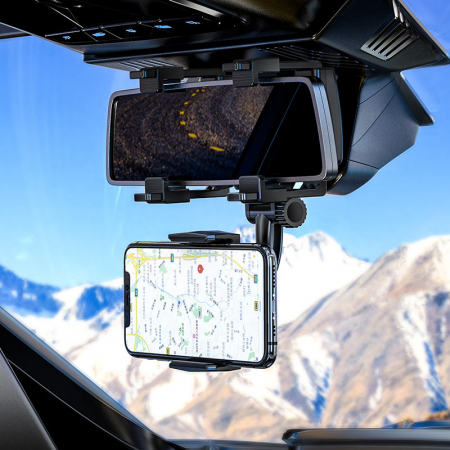 Accesorii Interior - Suport auto pentru telefon cu prindere pe oglinda retrovizoare