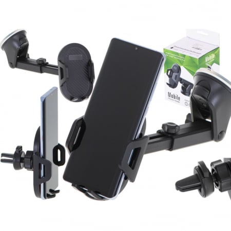 Suport de telefon 2in1 cu prindere in parbriz sau grila de ventilatie [9]