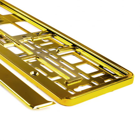 Suport numar inmatriculare din plastic, calitate Premium, culoare AURIU [4]