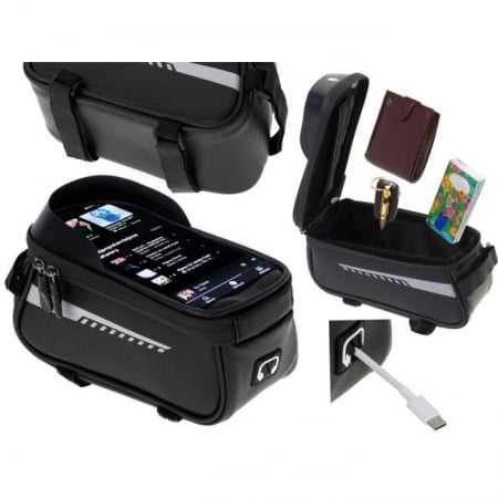 Suport Telefon IMPERMEABIL tip Geanta, montaj pe Motocicleta sau Bicicleta [6]