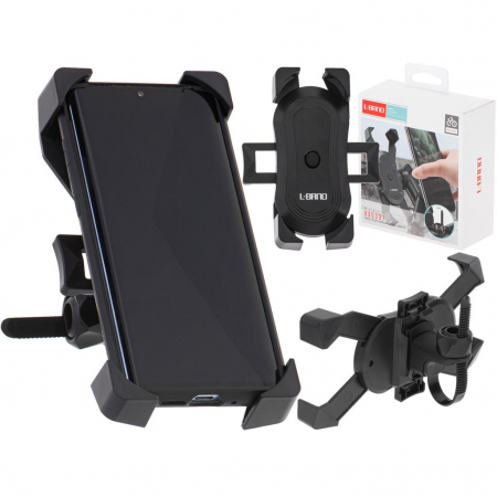 Accesorii Biciclete - Suport Telefon cu 4 brate, montaj pe Motocicleta sau Bicicleta, culoare Neagra