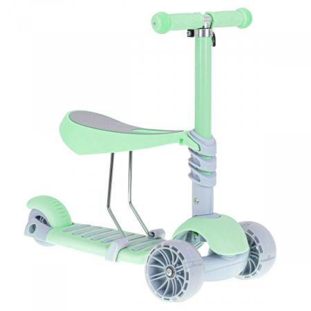 Produse - Tricicleta + Trotineta + Skateboard (3in1) roti iluminate LED - VERDE