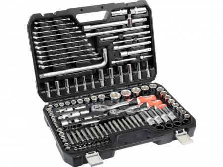 Scule service - Trusa chei tubulare 1/2'', 1/4'', 3/8'' si antrenor cu clichet 128 piese