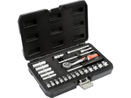 Depanare auto - Trusa tubulare 1/4'' cu antrenor cliket 25 buc