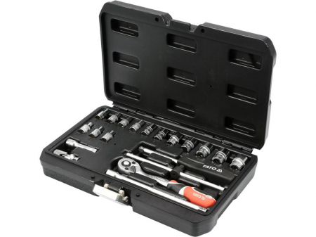 Scule service - Trusa tubulare cu antrenor 20buc 1/4'', CR-V