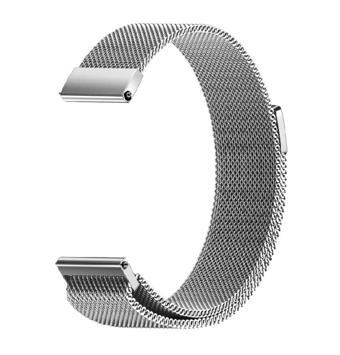 Curea ceas metalica, model milanez, argintie, bucla magnetica, 10-24mm [2]