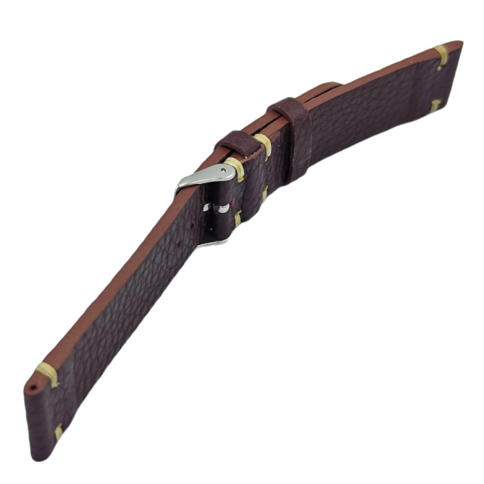 Curea ceas piele naturala maro HandMade, 18-24mm [7]