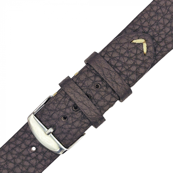 Curea ceas piele naturala maro inchis HandMade, 18-24mm [4]