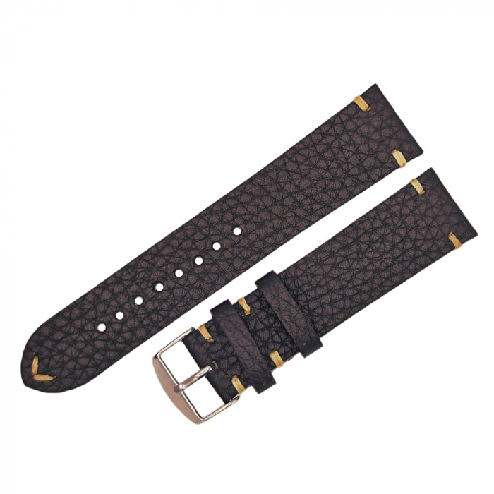 Curea ceas piele naturala maro inchis HandMade, 18-24mm [2]