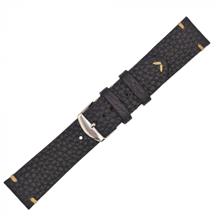 Curea ceas piele naturala maro inchis HandMade, 18-24mm [3]