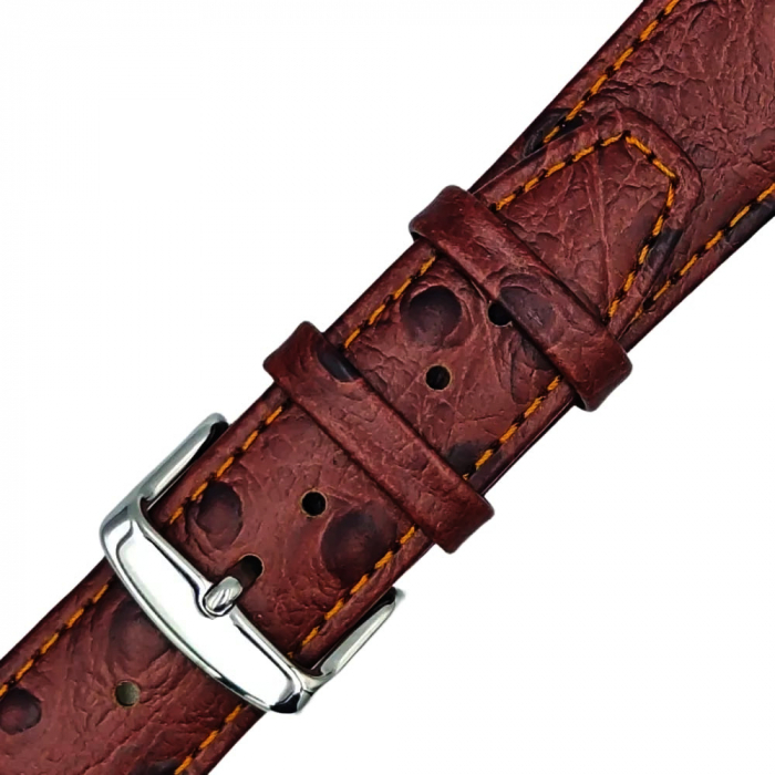 Curea ceas piele naturala textura strut, maro [5]
