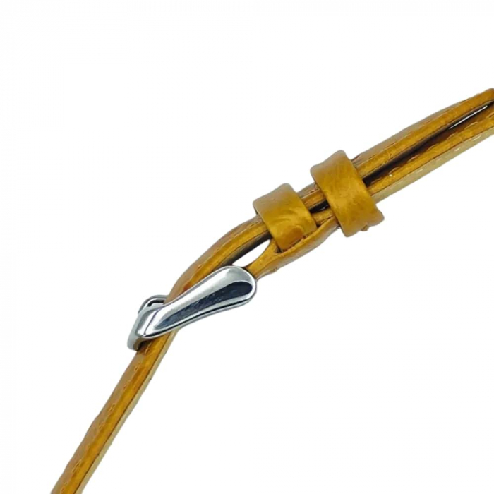 Curea ceas piele naturala textura strut, maro deschis [6]