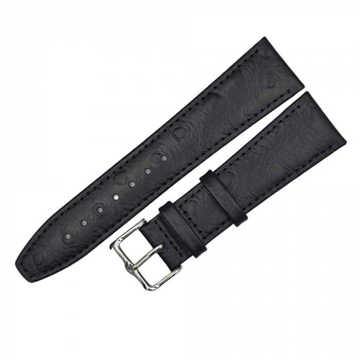 Curea ceas piele naturala textura strut, neagra [2]