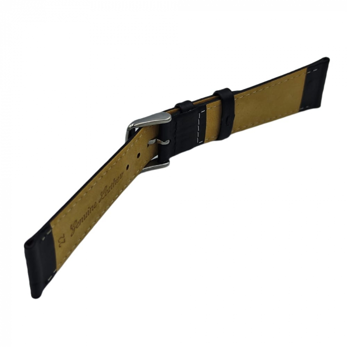 Curea ceas piele naturala textura strut, neagra [5]