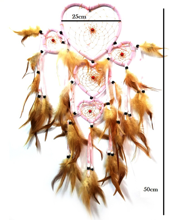 Dream Catcher inimioare roz [2]