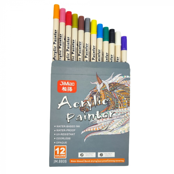 Marker vopsea acrilica, doua capete, set de 12 [4]