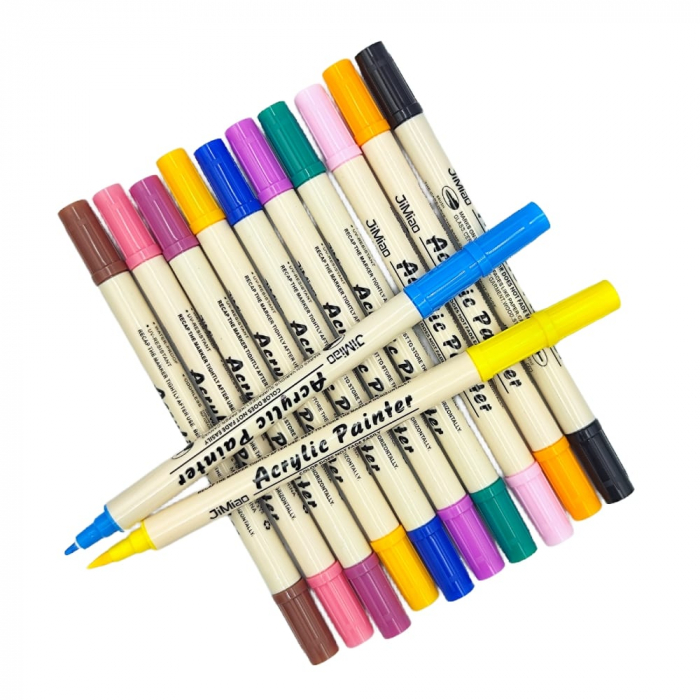 Marker vopsea acrilica, doua capete, set de 24 [3]
